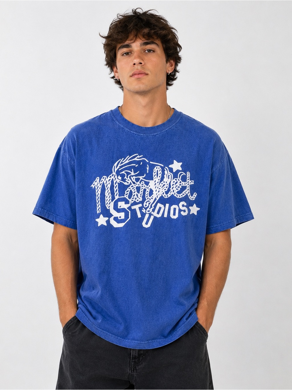 Market Studios Men’s L Old West Graphic Print T Shirt Streetwear Western Tee